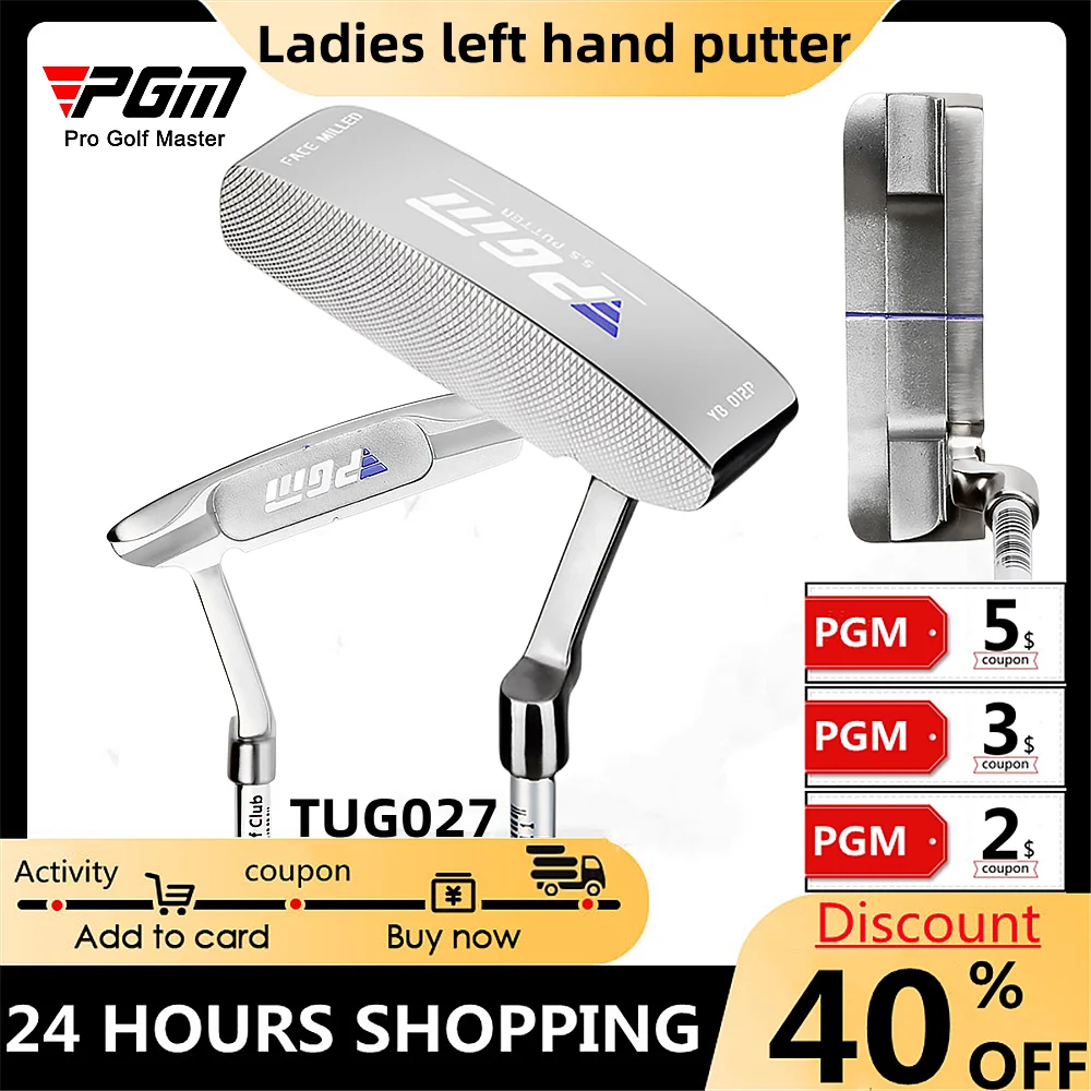 

PGM Golf Clubs Women Sports Left Hand Putter Flex R 950 Steel Shaft Stainless Steel Putter Head Golf Training Aids Gold Club