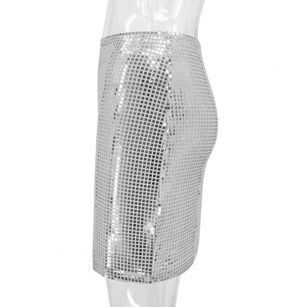 

Shiny Sequin Skirt Sparkling Glitter Sequins Mini Skirt for Women High Waist Party Cocktail Clubwear Wrapped Above Knee Pencil