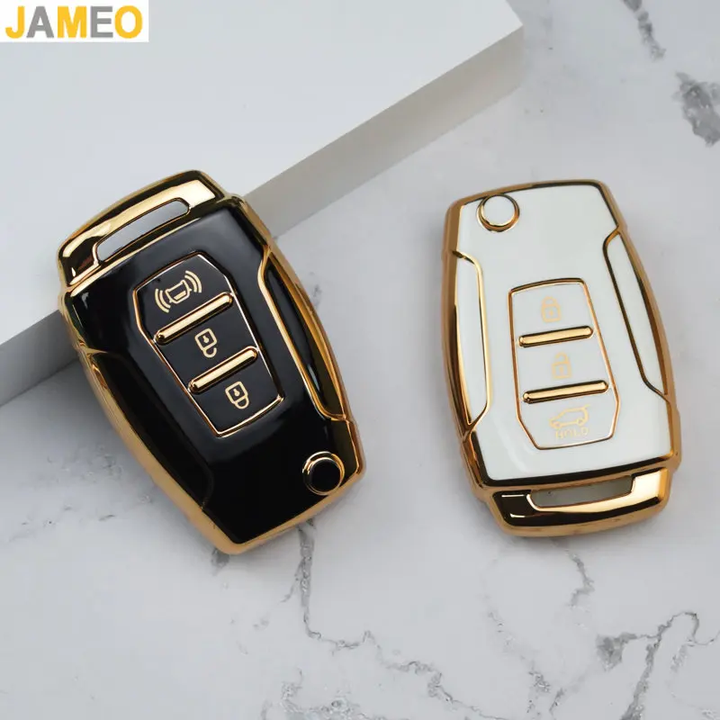 Golden Edge Tpu Key Cover Shell Car Key Cover Per Ssangyong Kyron 2 Sanka Actyon Korando Tivoli 3 Pulsanti Remote Key Case