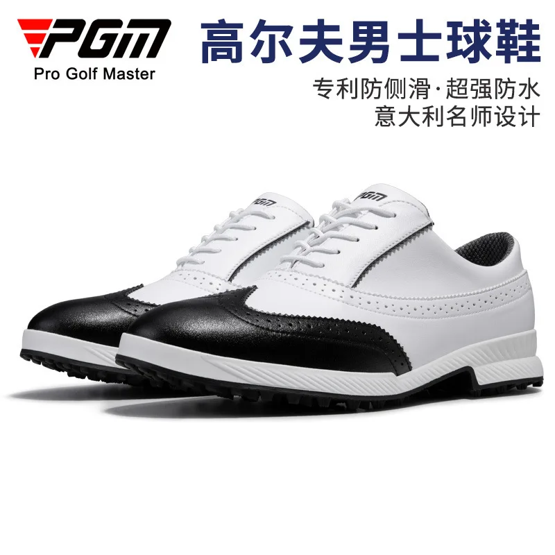 pgm-men's-golf-shoes-casual-sport-sneakers-shoelaces-microfiber-waterproof-anti-slip-xz256-wholesale