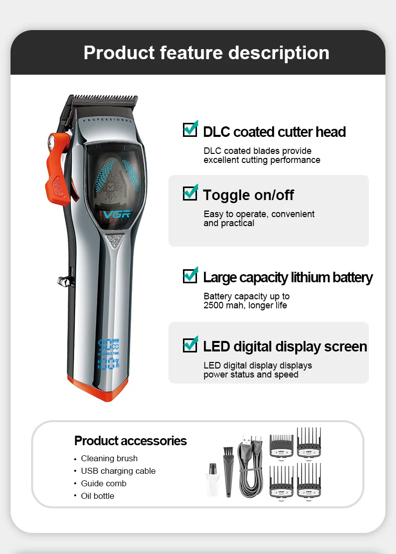 ماكينة قص الشعر VGR 9000 دورة في الدقيقة ماكينة قص...