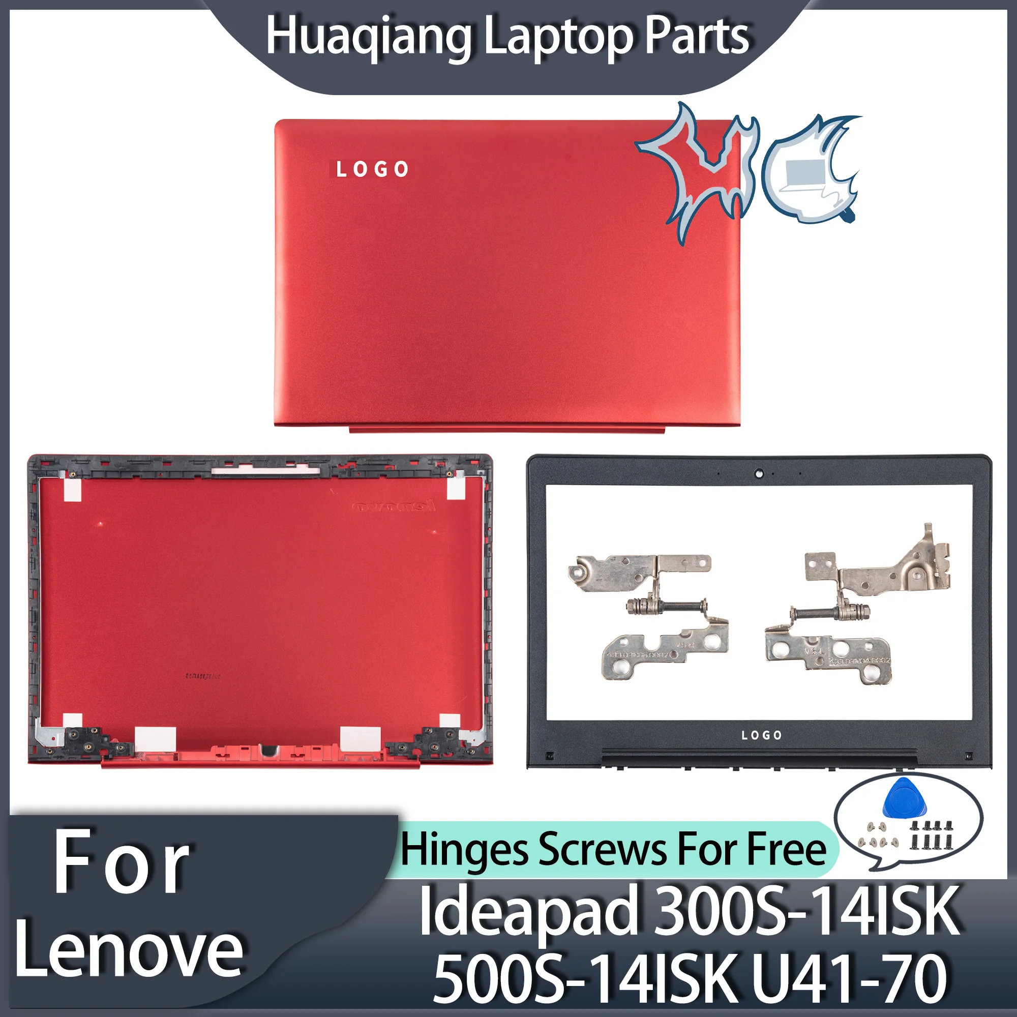 

New LCD Back Cover For Lenovo Ideapad 300S-14ISK 500S-14ISK U41-70 S41-35 S41-75 Top LidPalmrest Notebook Parts Replace red