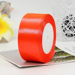 Vibrant 40mm Satin Ribbon Collection for Crafts and Gift Wrapping - 25 Yards (Fluorescent Orange)