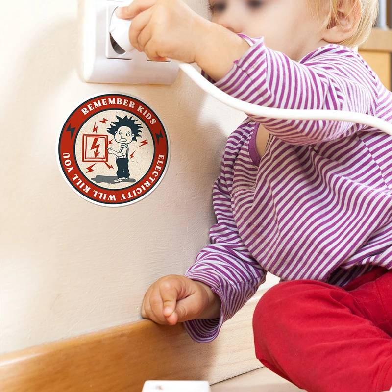 

C108#Safety Mark Light Switch Phone Wall Stickers For DIY Home Decoration Cartoon Animals Decals PVC Mural Art