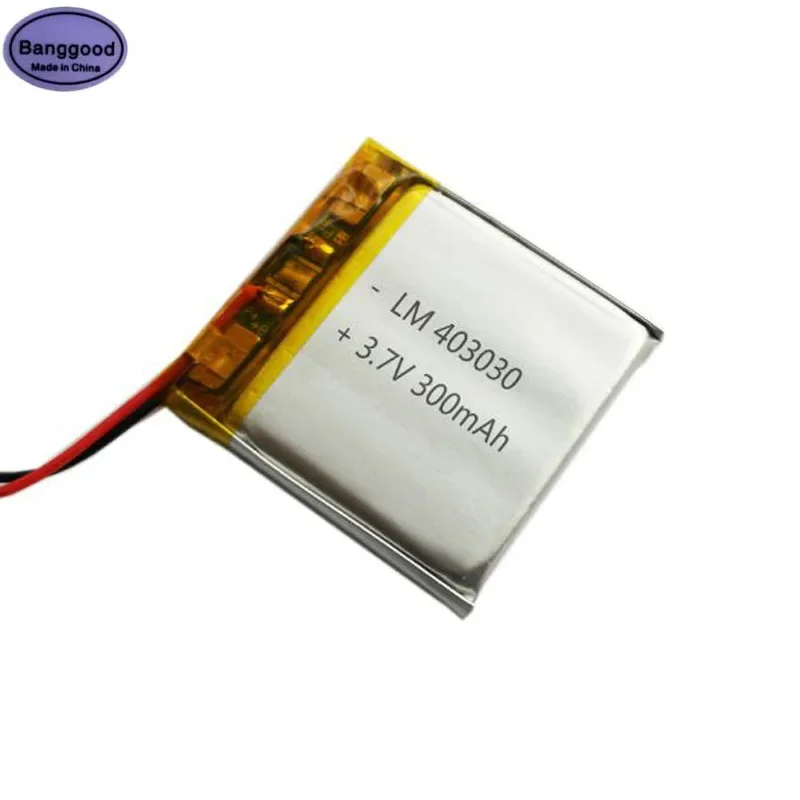 

Banggood 3.7V 300mAh 403030 043030 Lipo Polymer Lithium Rechargeable Li-ion Battery Cells for GPS MP3 MP4 Smart Watch Battery