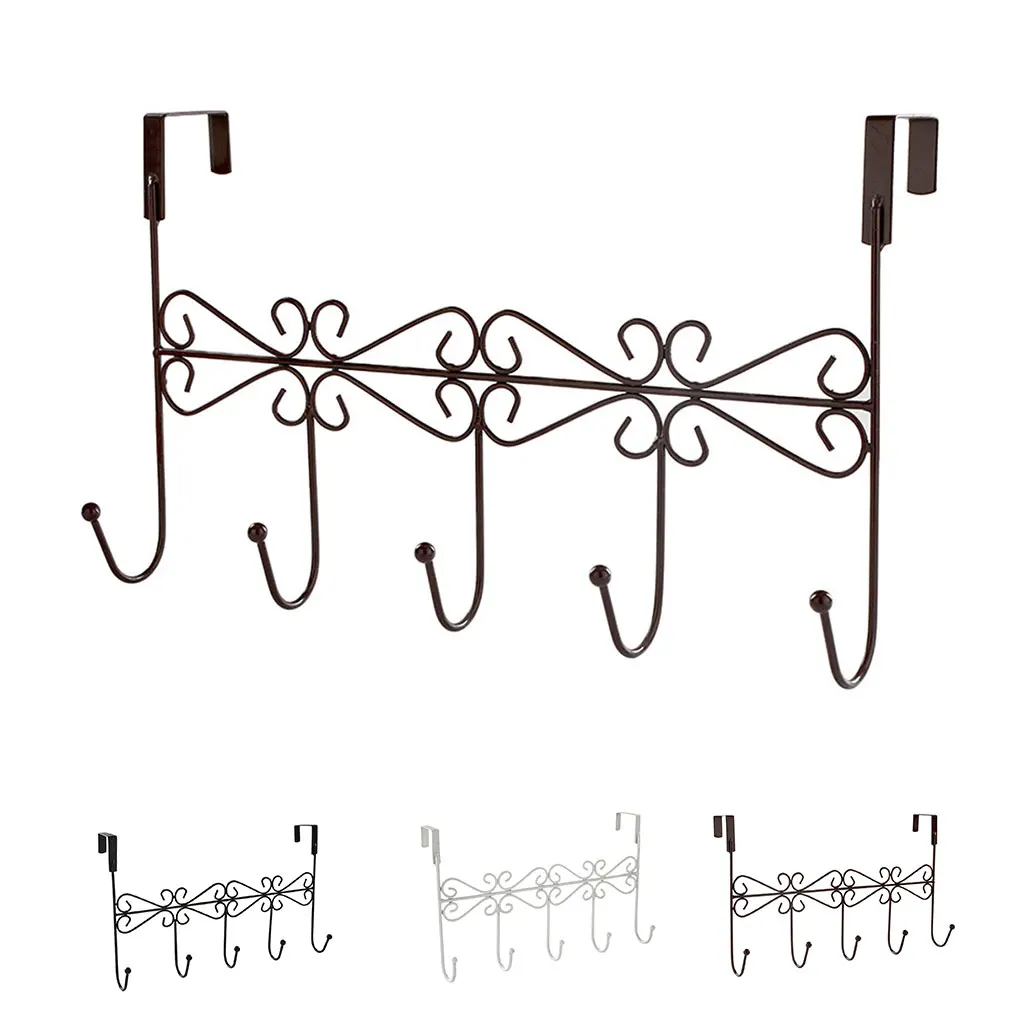 Door Hook Over The Door Hanger with 5 Hooks Simple Style Household Supplies for Home