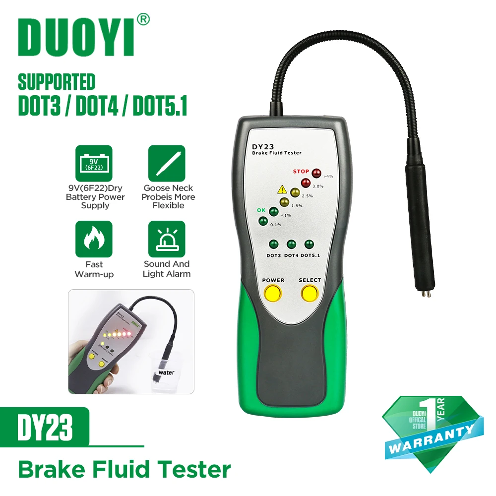 

DUOYI Car Brake Fluid Tester DY23/DY23B Accurate Test Automotive Brake Fluid Water Content Check Universal Oil Quality DOT 3/4/5