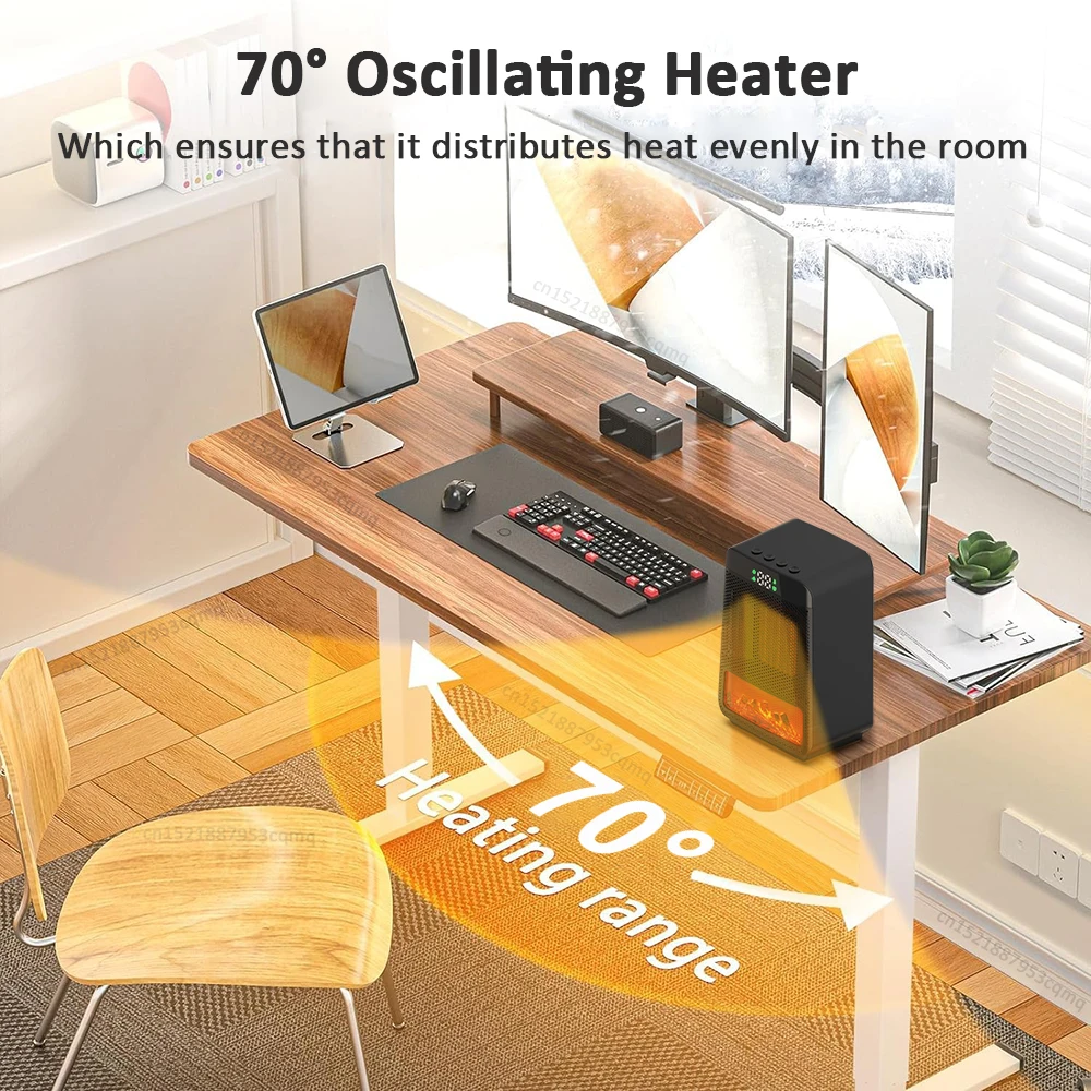 Hot Air Blower Electric Heater Heating Fans PTC Fan Heater for Room 1500W Desktop Portable Fan Heater for Home Bathroom Office 4