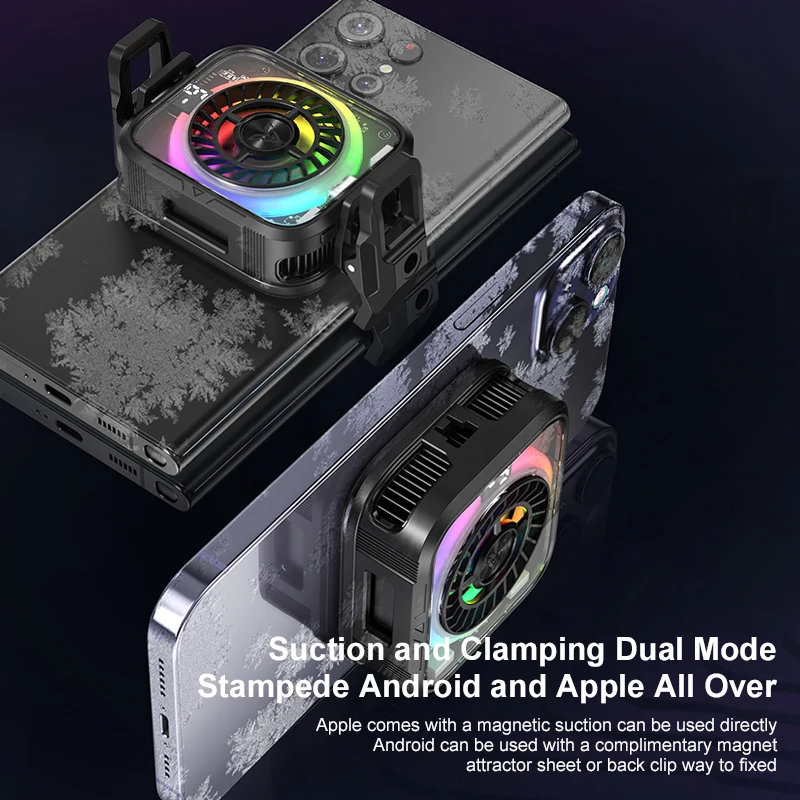 휴대용 휴대폰 마그네틱 반도체 냉각 라디에이터 (아이폰 16/15/14/13 Pro Max 안드로이드 범용 게임 쿨러)