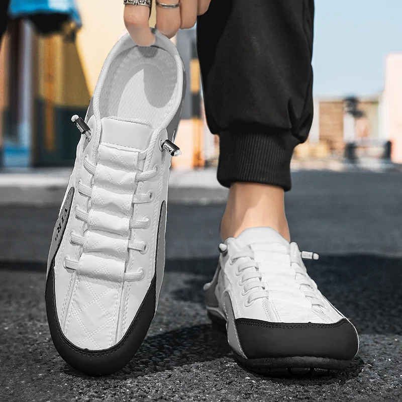 Fashion Men 2023 New Style Wild Flat Slippers Summer Mules Thin Mens Half Slippers Shoes Casual Flats Sandals Loafers Sneakers