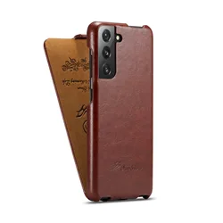Elegant Retro Luxury Vertical Flip PU Leather Phone Case Cover - Samsung S23 Ultra (Chocolate)