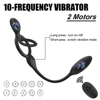 Wireless Cockring Vibrators For Men Anal Plug Penis Ring Delay Exerciser Women Clit Vaginal Stimulator Butt Dilator Sex Toy Shop 4