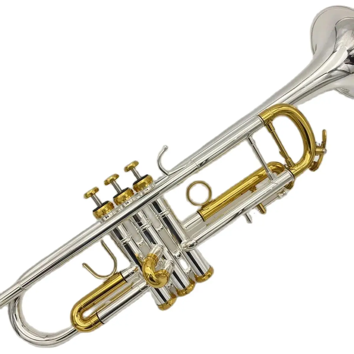 

American brand professional trumpet instrument beginners to play silver-plated gold-plated button limiter three-tone trumpet