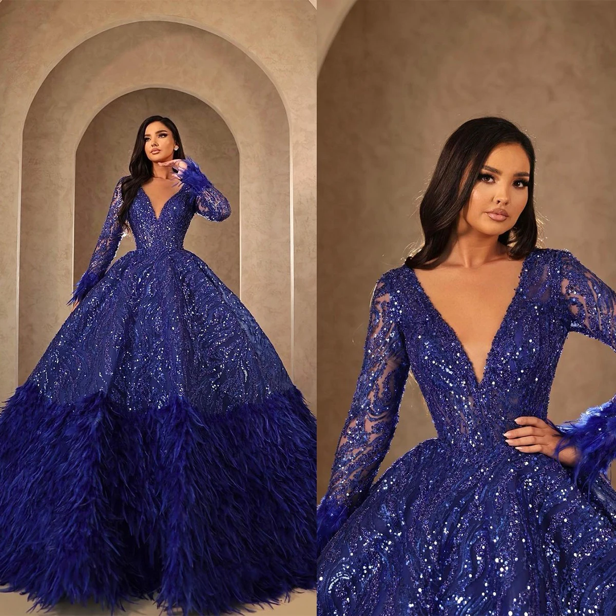 Блестящее роскошное платье для