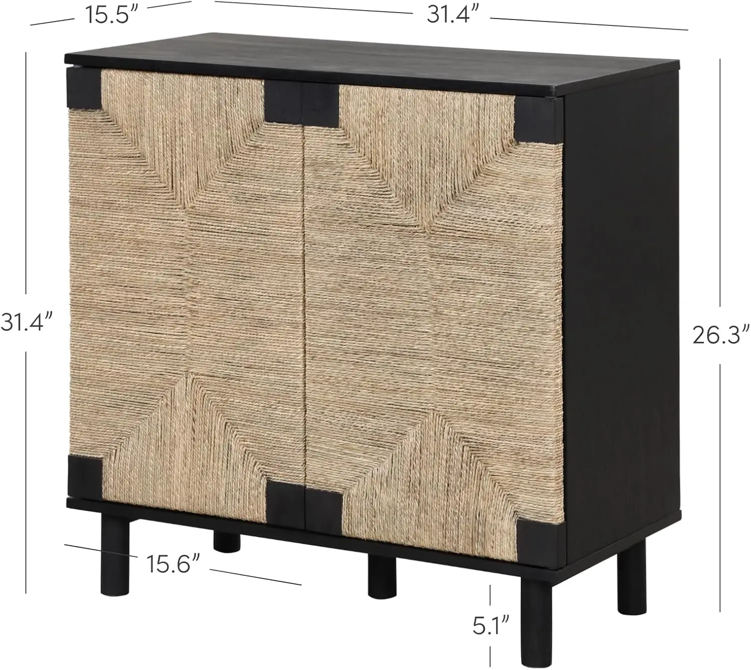 Accent Storage Boho Modern Free Standing Buffet Sideboard Cabinet for Hallway Entryway Dining Living Room, Set of 3 Console