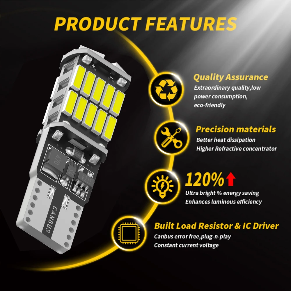 W5W 194 T10 4014 26smd Canbus LED �ڵ��� ����, 6000K ��� �ڵ��� ���׸��� ���� ��ȣ�� ���� �� ����Ʈ, 6000K DC 12V ���, 2 ��