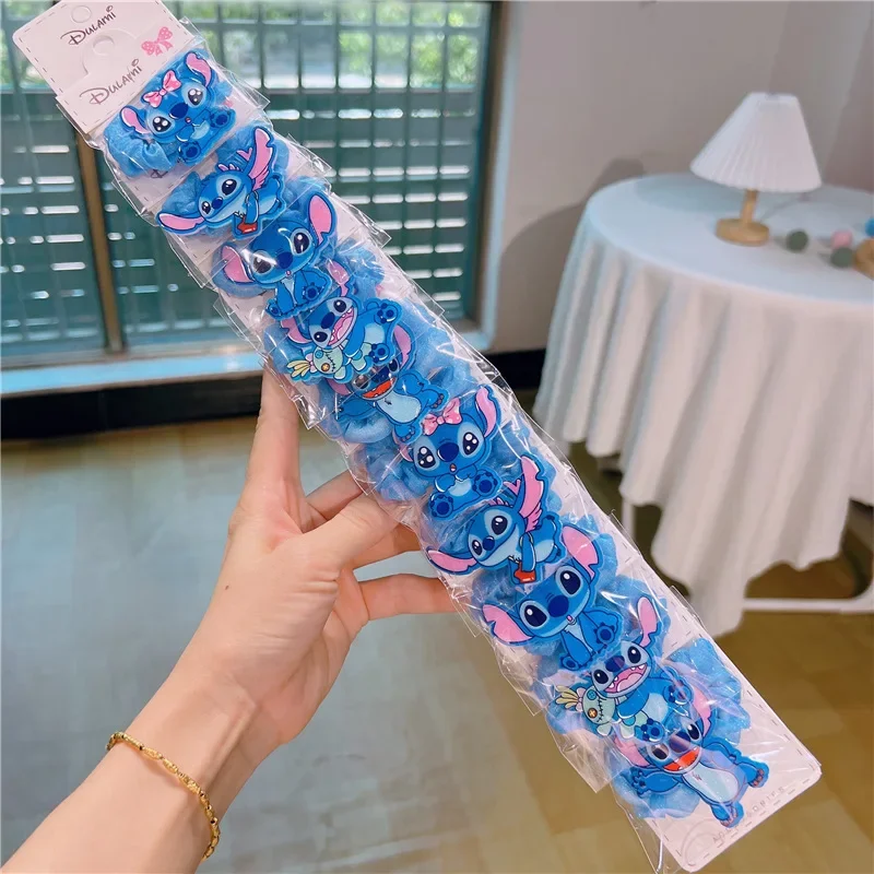 

Disney Stitch Intestine Circles Cartoon Hair Circles Kids Jewelry Horsetail Tie Head Rope Rubber Band Girls Hair Accessories