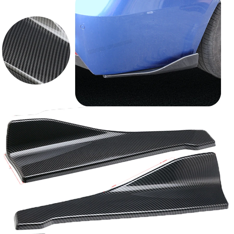 48Cm 2 Pezzi In Fibra Di Carbonio Auto Gonna Laterale Spoiler Kit Tuning Universale Per Bmw F20 E90 Golf 5 6 Passat B6 B8 Peugeot 206 Audi A3