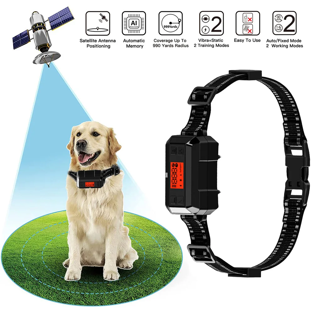 

2023 Upgraded Wireless GPS Dog Tracker Collar Pet Containment System Electric Shock Dog Training Collar Fence Dog Accessories