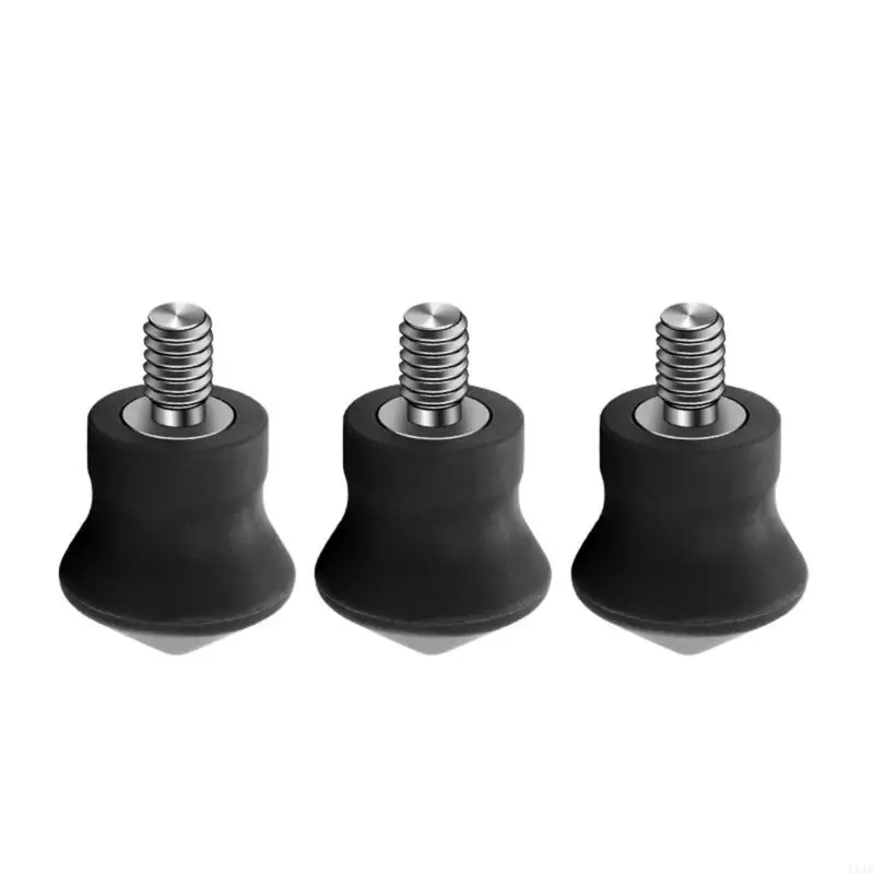 Y1AE 3pcs Slip Resistant Rubber Feet Nails 1/4 Svrew For Tripod And Monopod Stability