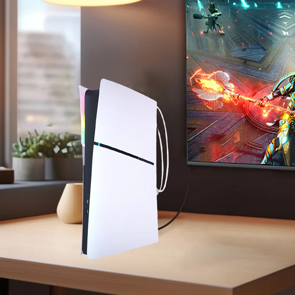 PS5 슬림 RGB LED 스트립 라이트 링 키트, PS5 슬림 게임 콘솔용 리모컨 포함