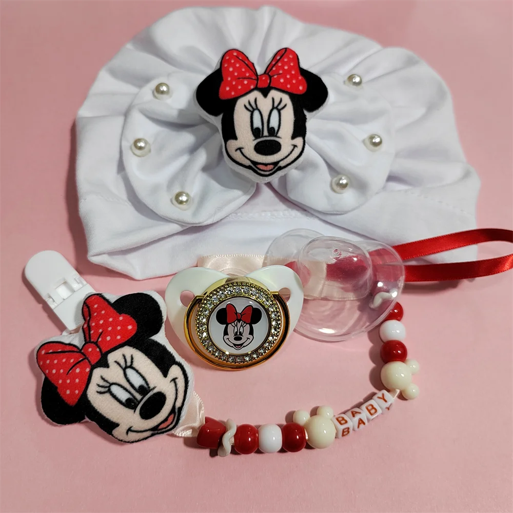 White Solid Pearl Minnie Mouse Anime Plush Princess Cotton Baby Hair Accessories Band for Newborn Girls Kids Toddlers Hair Wear, baby hair accessories