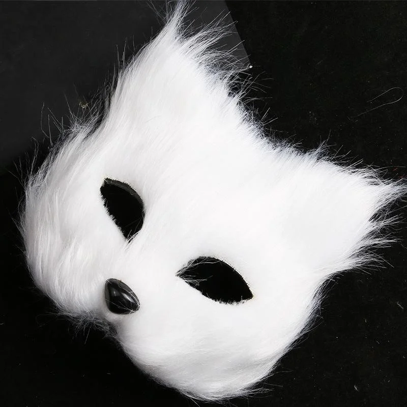 Fuchs Langes Haar Simulierte Halbgesichtsmaske Halloween Cosplay Make-up Ball Party Prop Liaozhai Little Fox Fairy Maske – Detail 4