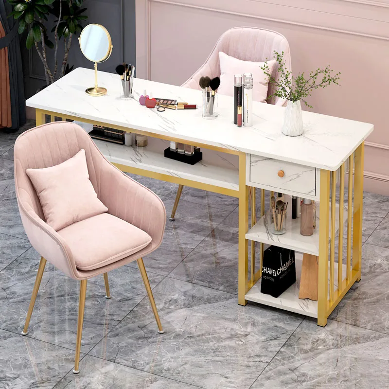 Modern Nail Tables Minimalist Manicure Shop Table and Chair Set