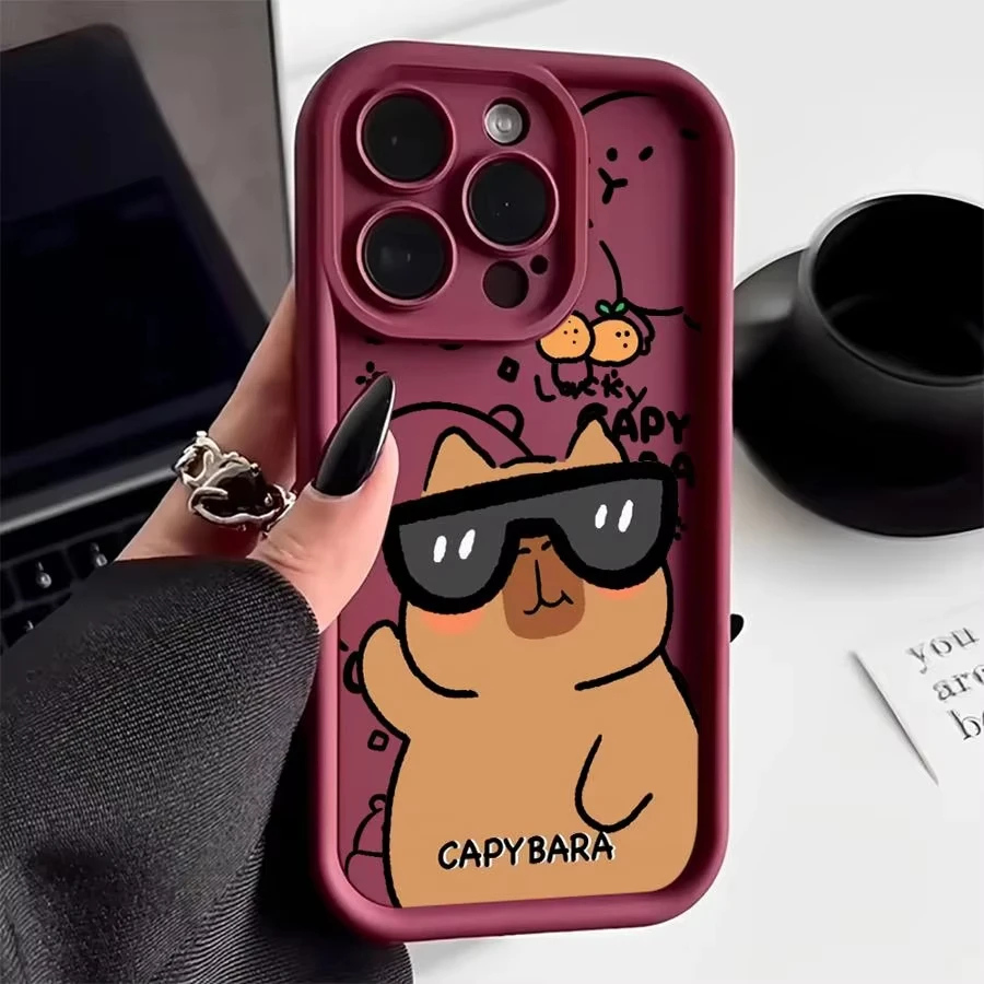 Adorable Capybara Silicone Shockproof Phone Case - Soft Protective Cover