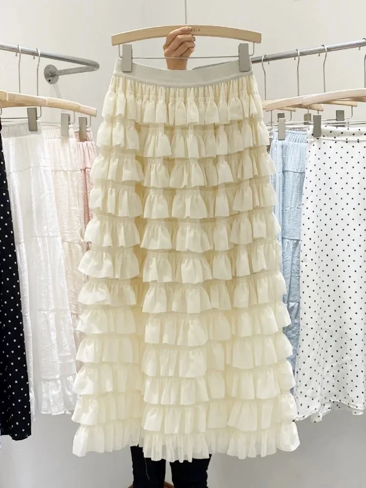 فستان شيفون طبقات خصر عالي