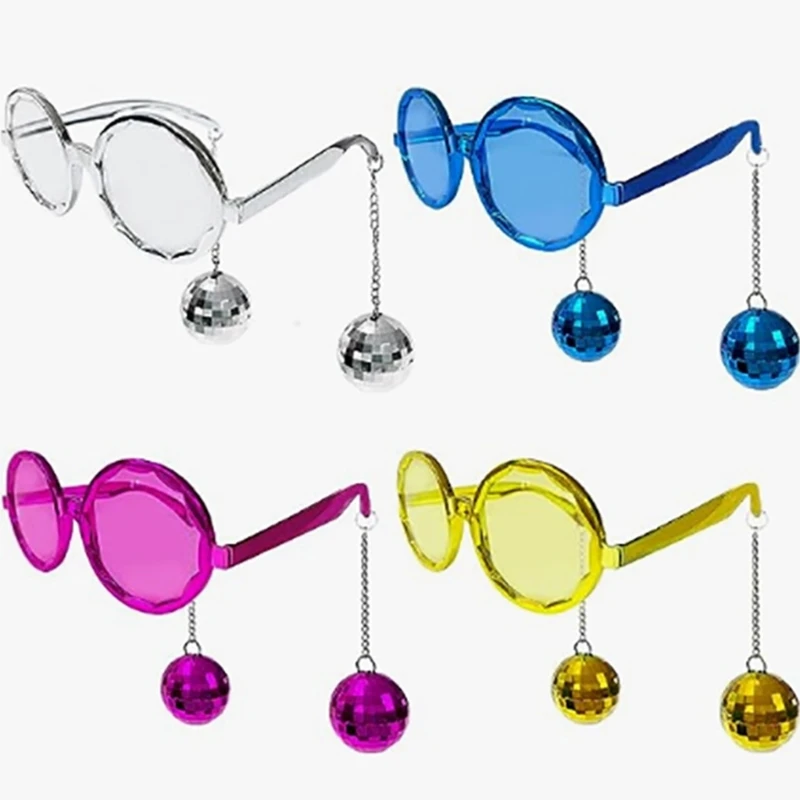 

Women Men Y2K Trendy Ball Pendant Sunglasses Fashion Round Frame Glasses for Festival Party Cosplay Costumes Accessories Eyewear