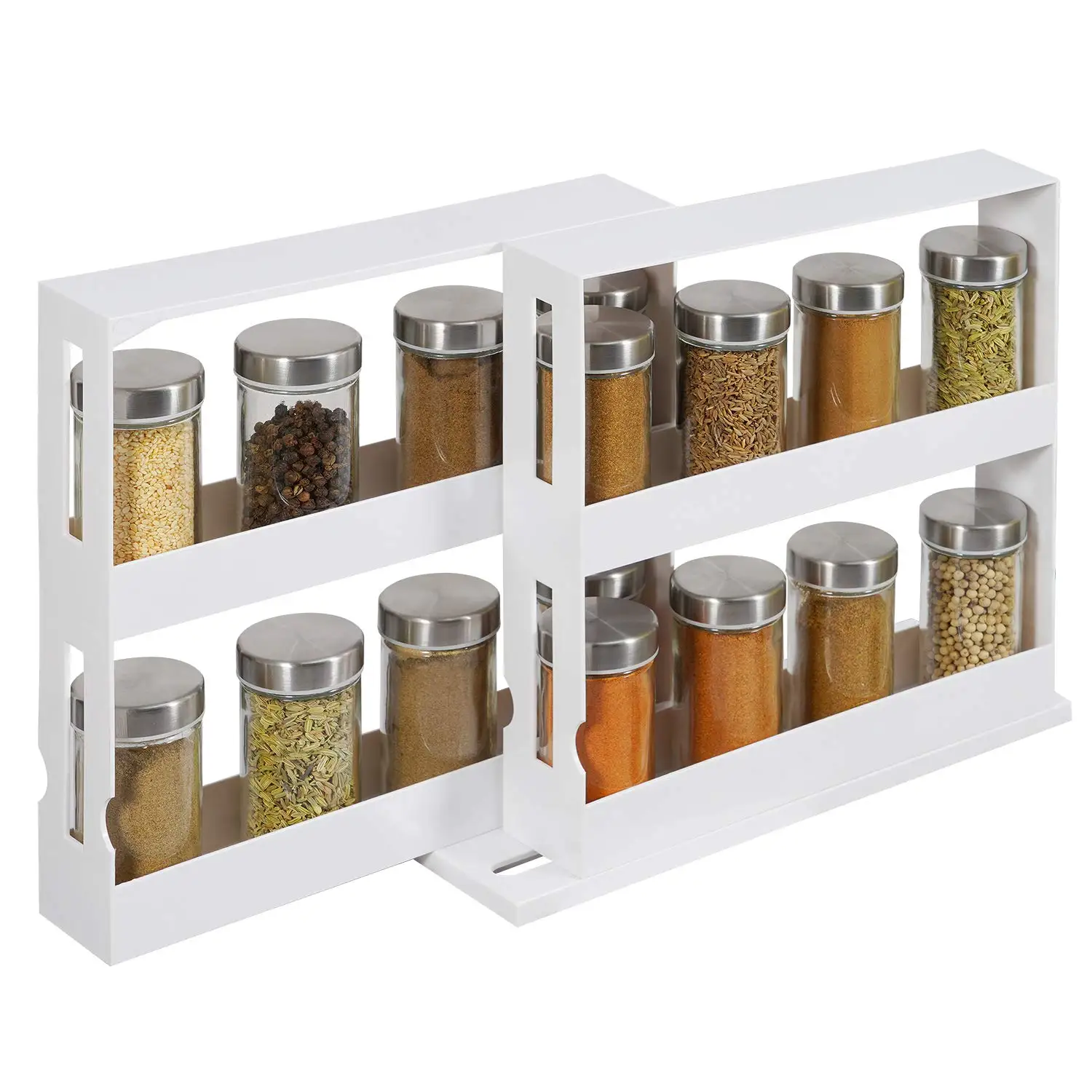 Spice Jars Rotating Storage Rack 2-Layer 90° Spin Seasoning Cosmetic Medicine  Bottle Organizer Rack for Kitchen Bathroom #40 - AliExpress