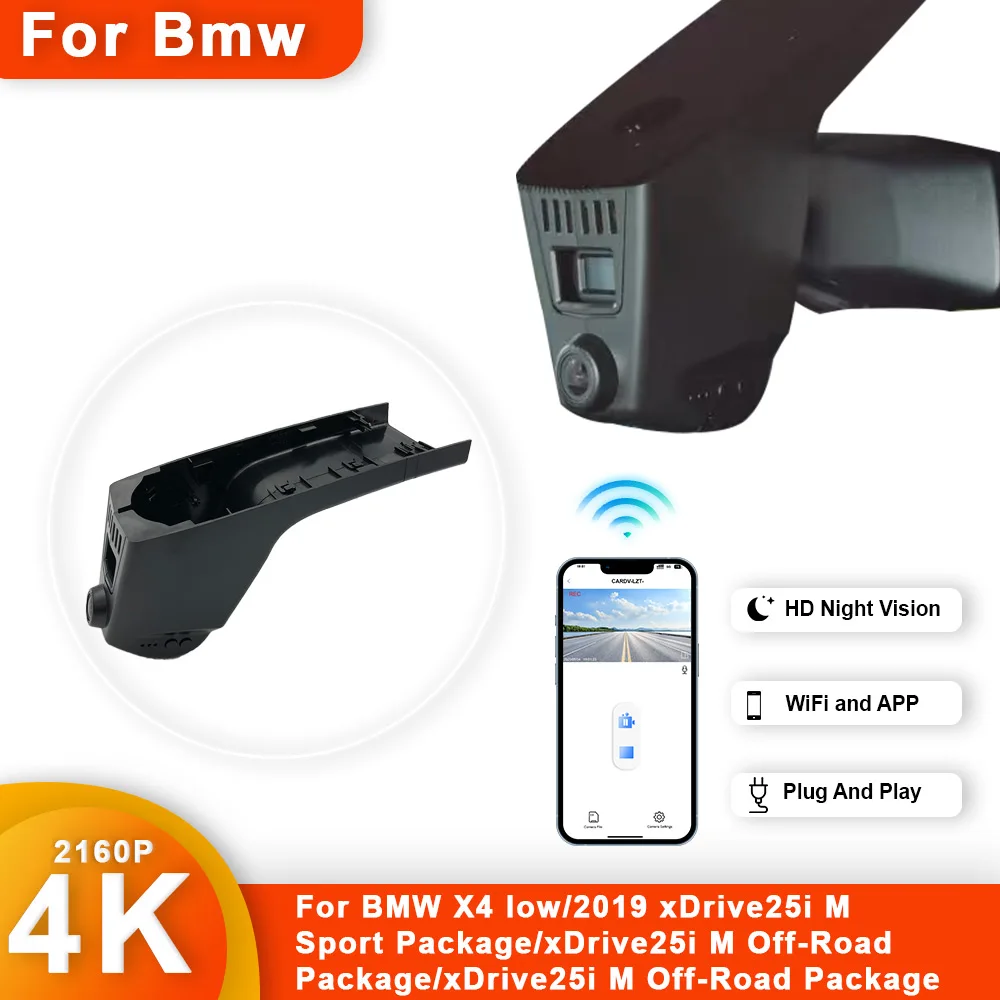 

For BMW X4 XDrive 2019 Front and Rear 4K Dash Cam for Car Camera Recorder Dashcam WIFI Car Dvr Recording Devices Accessories