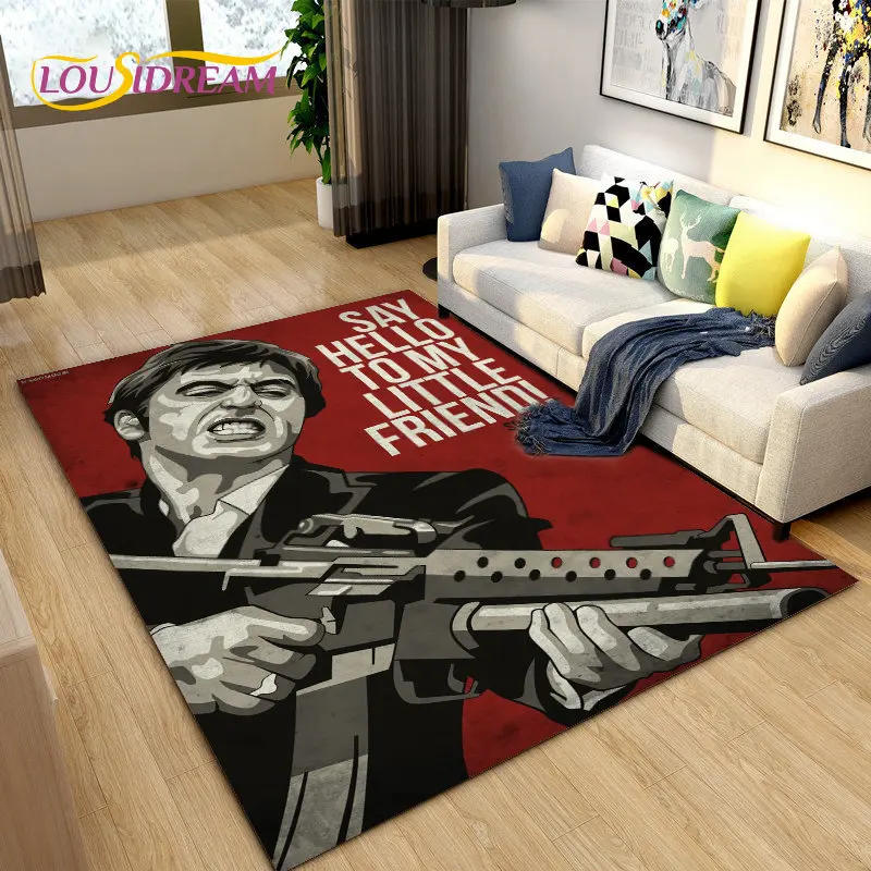 Movie Scarface 3D Printing Area Rug For Living Room Bedroom Sofa Doormat Decoration Non-slip Floor Mat