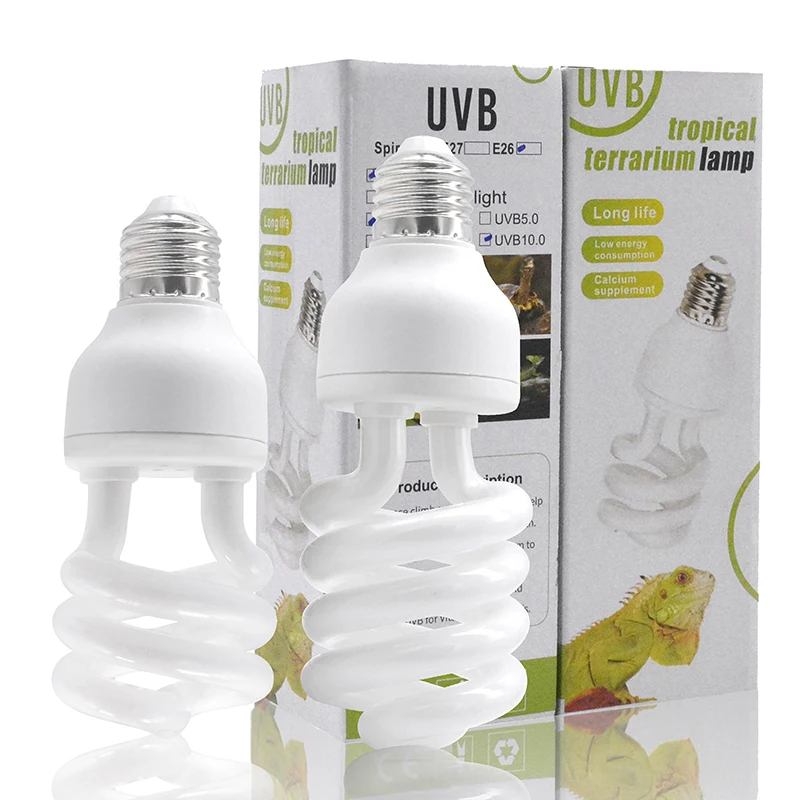 1 Piece 13/26W UV Rays Energy Saving Terrarium Basking Light 5.0 10.0 UVB Reptile Lamp Turtle Lizard Snake Reptiles Heating Lamp