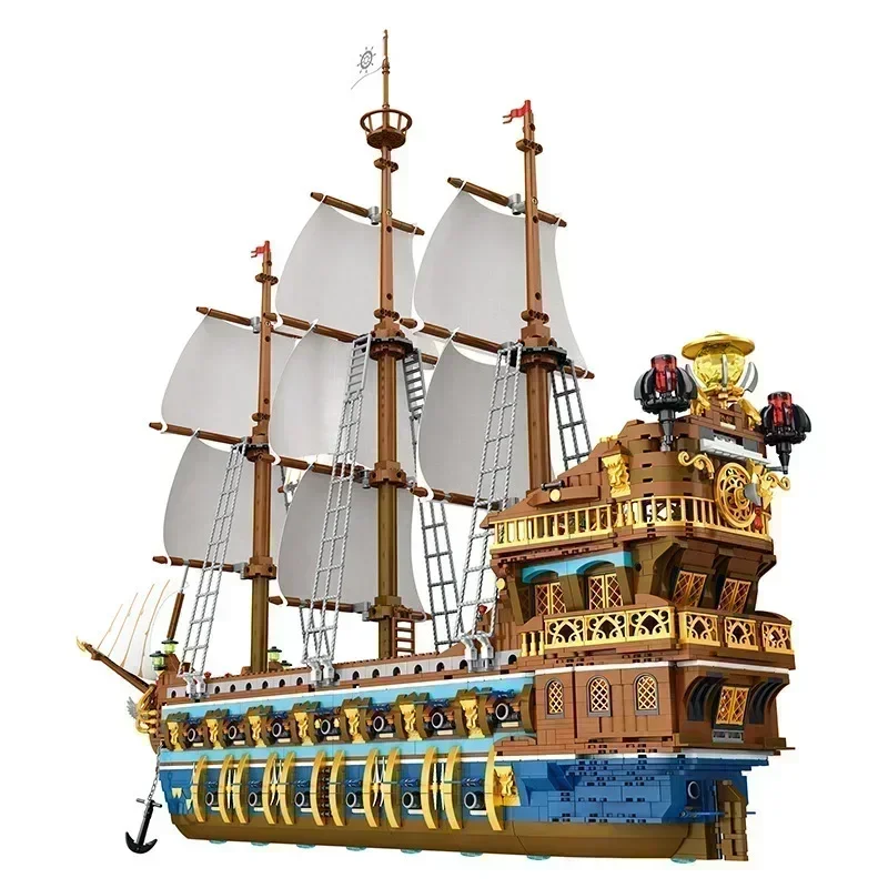 

IMOC Caribbeans Pirates Ship The Royal Fleet Sun Reobrix 66011 Building Blocks Brick 3162Pcs Creative Toy Ship Kids Gift Set