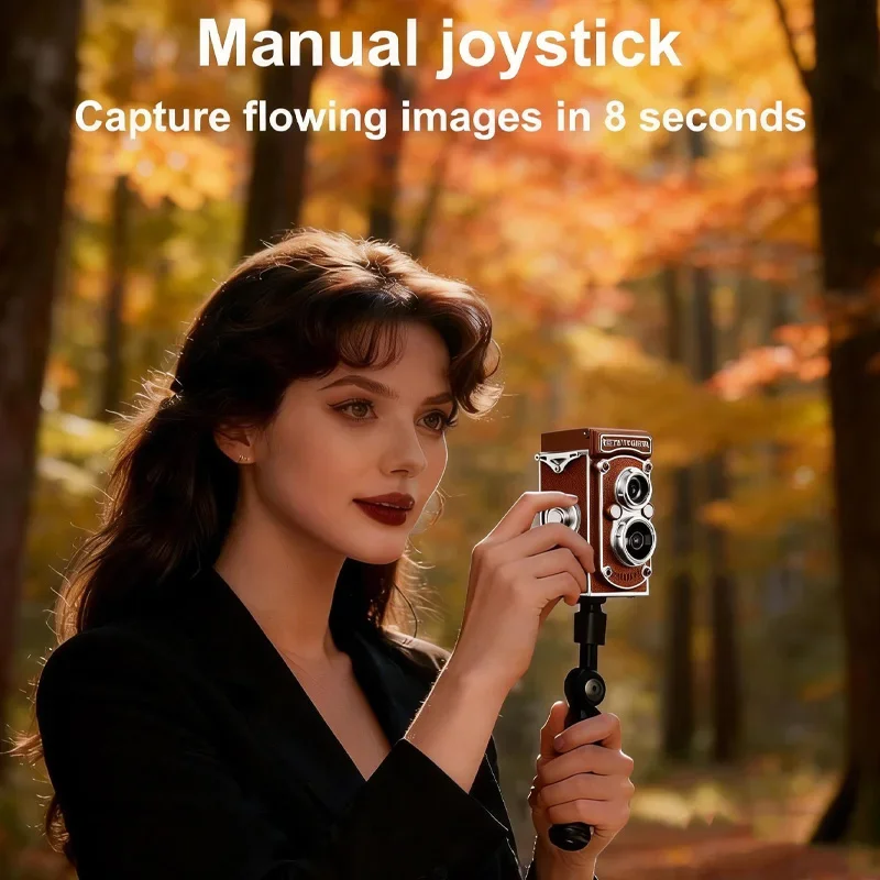 빈티지 미니 디지털 카메라 자동 초점 1080P HD 비디오 블로깅 1.54인치 레트로 TLR 휴대용 카메라 (크리스마스/생일 선물용)