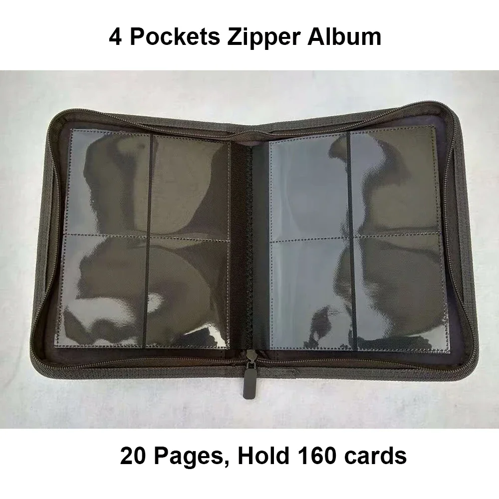 PU Leather 360 Pockets Cards Binder TCG Game Cards Album With 9 Pockets Pages With Zipper For Magica/PKM/FOW/YGO CARDS sharkbang 3 5 inch 100 200 pockets pvc binder photo album 25pcs refill sleeves kpop photocard collect book idole cards organizer