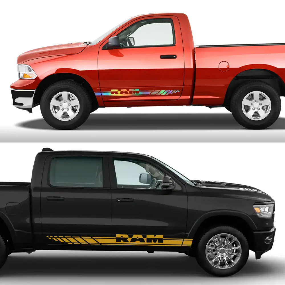 Voor Dodge RAM 1500 2500 3500 Rebel Pickup Deur Side Rok Stickers Truck  Decal Auto Vinyl Decor Decal Auto Tuning accessoires - AliExpress, حجم الصورة 1000x1000