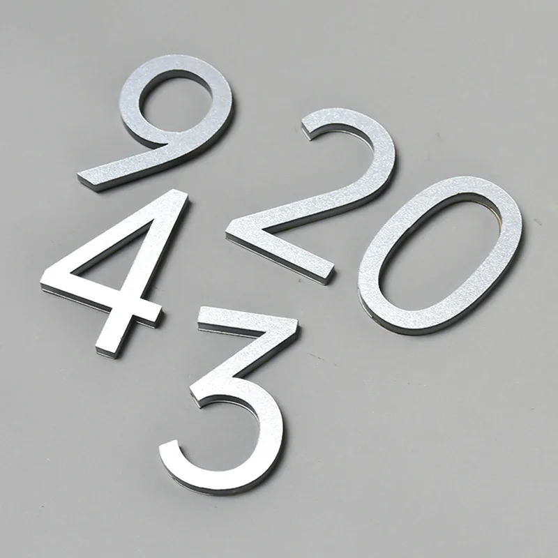 Door Plaque 3D Numeral Self Adhesive Modern Door Number For Exterior House Apartment Mailbox Address Digits Sticker Sign