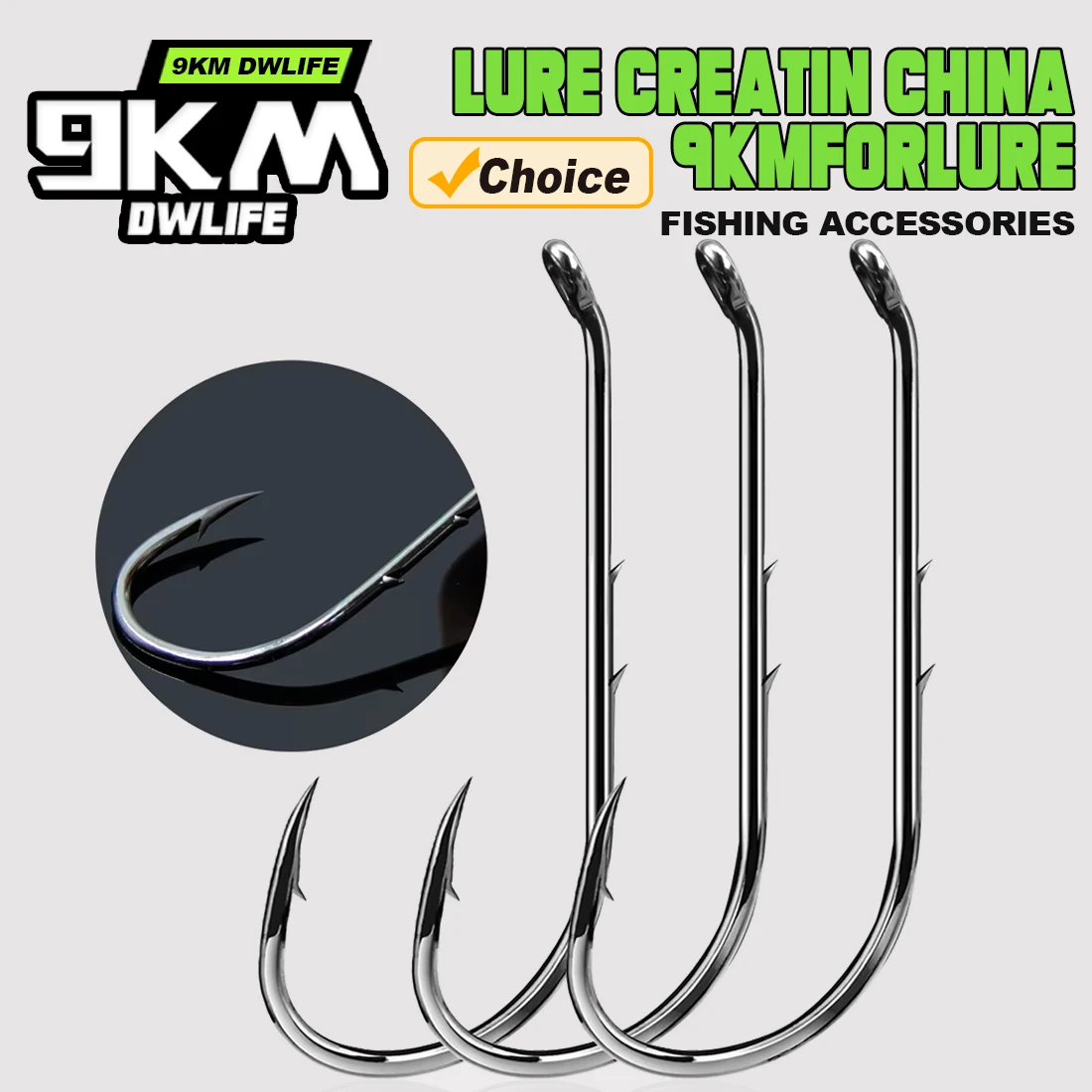9KM Baitholder Angelhaken 50 ~ 100Pcs Live Köder Haken Stacheldraht Schaft Unten Auge Offset Kreis Haken Karpfen angeln Jig Wurm Haken Tackle