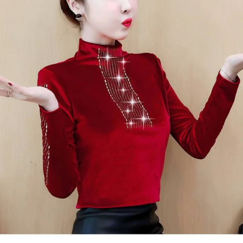 2023 Autumn and Winter Fashion New Temperament Women's Clothing Half High Neck Long Sleeve Simplicity Solid Color Trend Pullover