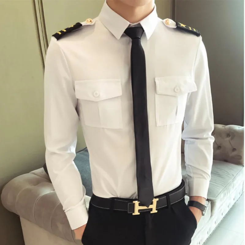 Tanio Kapitan granatowy kostium sił powietrznych biała koszula