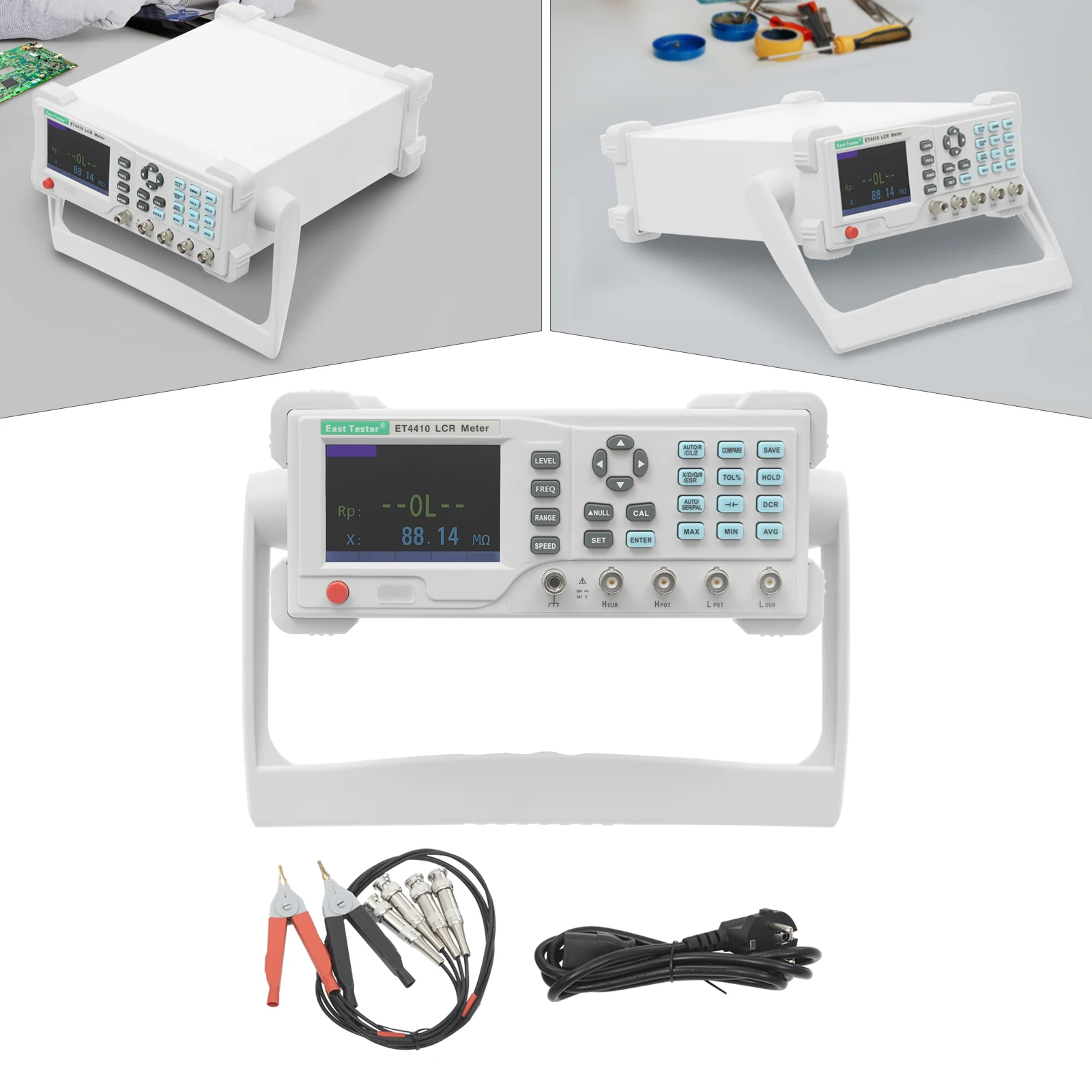 ET4410 LCR Digital Bridge Tester 100kHZ Digital Capacitor Measuring LCR ...