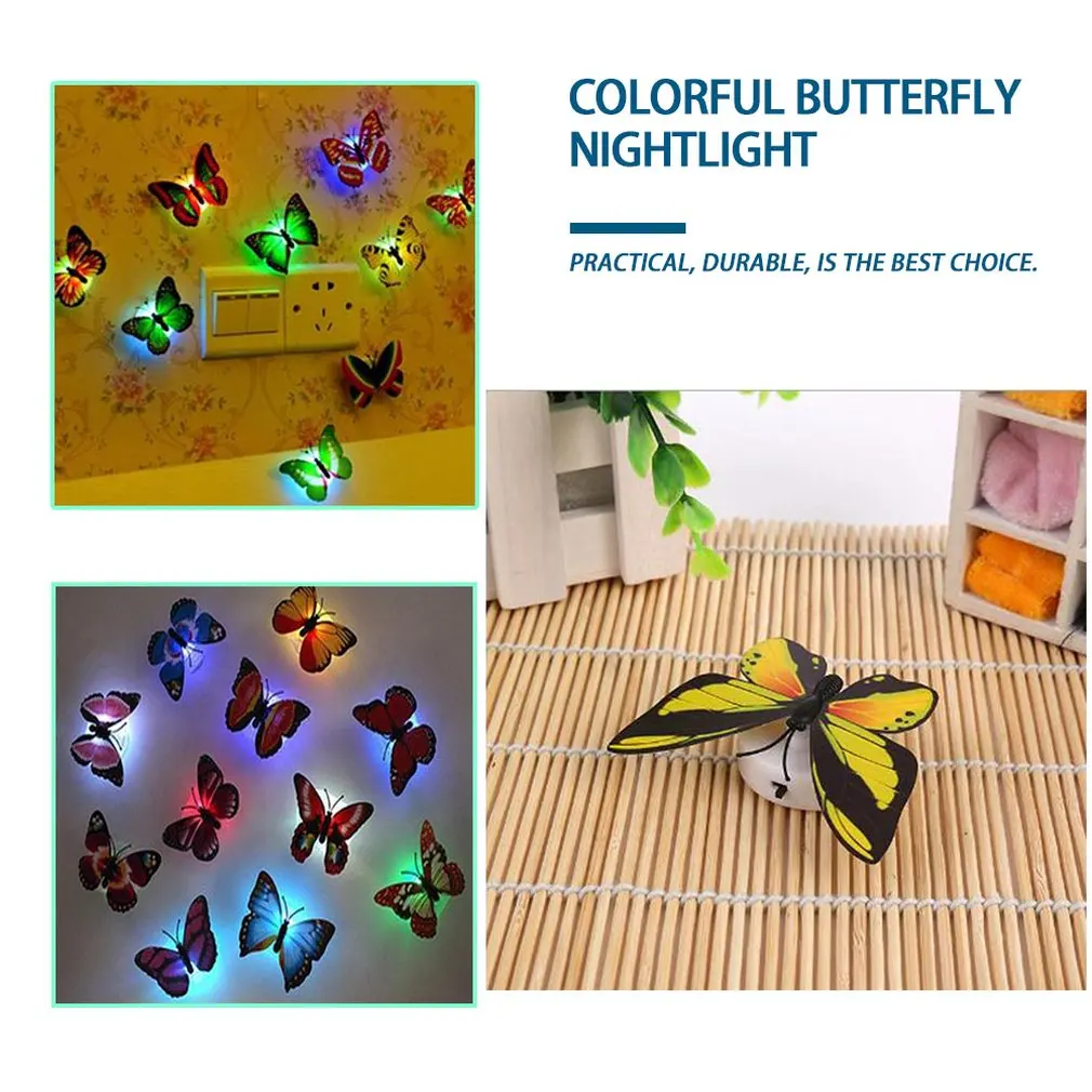 

Hot New 3D Mini Romantic Wall Lamps Night Light LED Creative 7 Color Lights Butterfly Home Fashion Decoration Lamp Fast Delivery