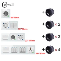 COSWALL DIY Module WIFI / Zigbee Smart EU Wall Socket With PD 20W Type-C & A Dual USB Fast Charger With Power Monitoring Alice - Image 6