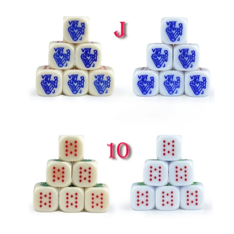 Poker Dice Puzzle Game Dice 6 Faces 16mm D6 Casino Board Game 10 Pcs game dice,dice set