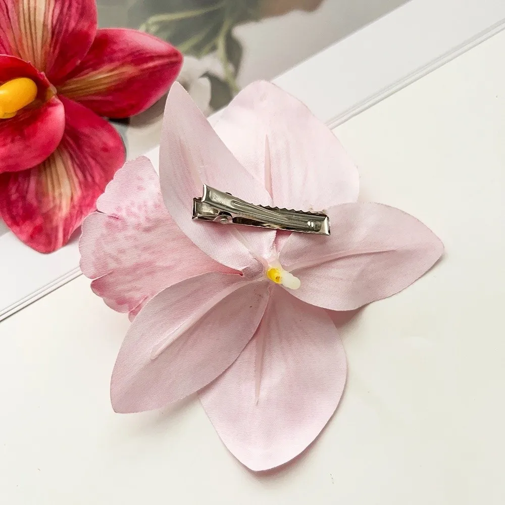 Tropical Bloom Hair Clips - Bohemian Magnolia Style Hair Barrettes