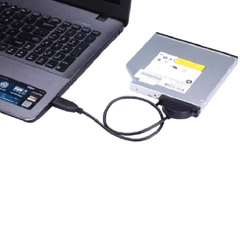 노트북 광학 드라이브 박스 어댑터 케이블, USB 2.0-SATA II 7 + 6 13 핀 어댑터 컨버터 케이블