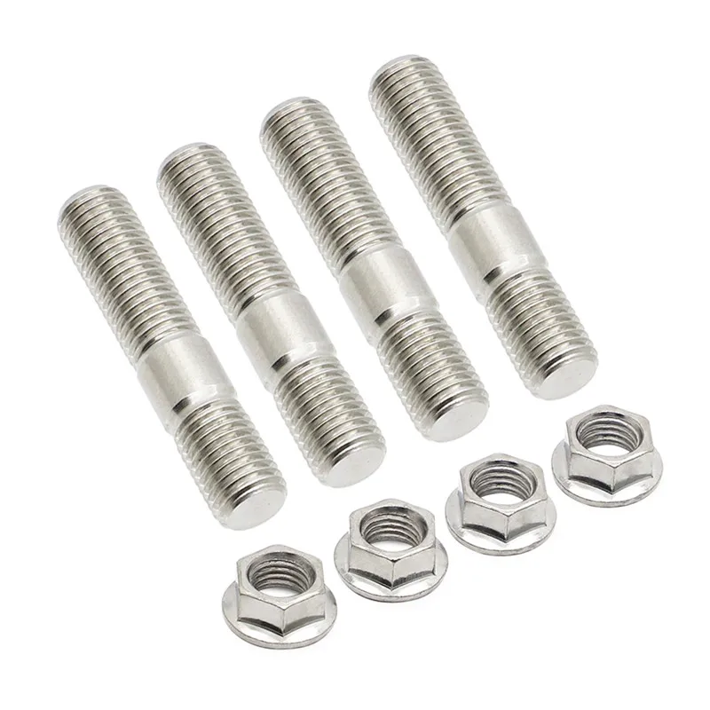 10mm Exhaust Studs & Serrated Nuts M10x1.25 Manifold Flange 4 studs & 4 nuts Fit For Toyota, Nissan Some Honda